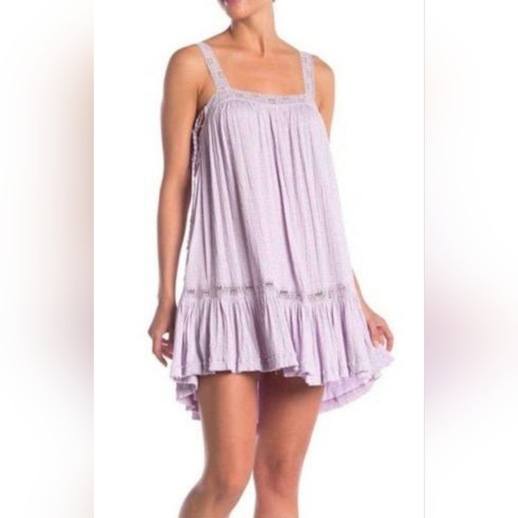 Free People Sweet Thing Tunic Mini Dress in Lilac - Picture 1 of 8